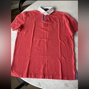 Vintage Coral Polo Ralph Lauren Short Sleeve Mens Rugby Polo Sz L